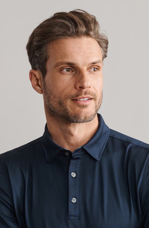 Rhone Gold Sport Long Sleeve Polo In Blue