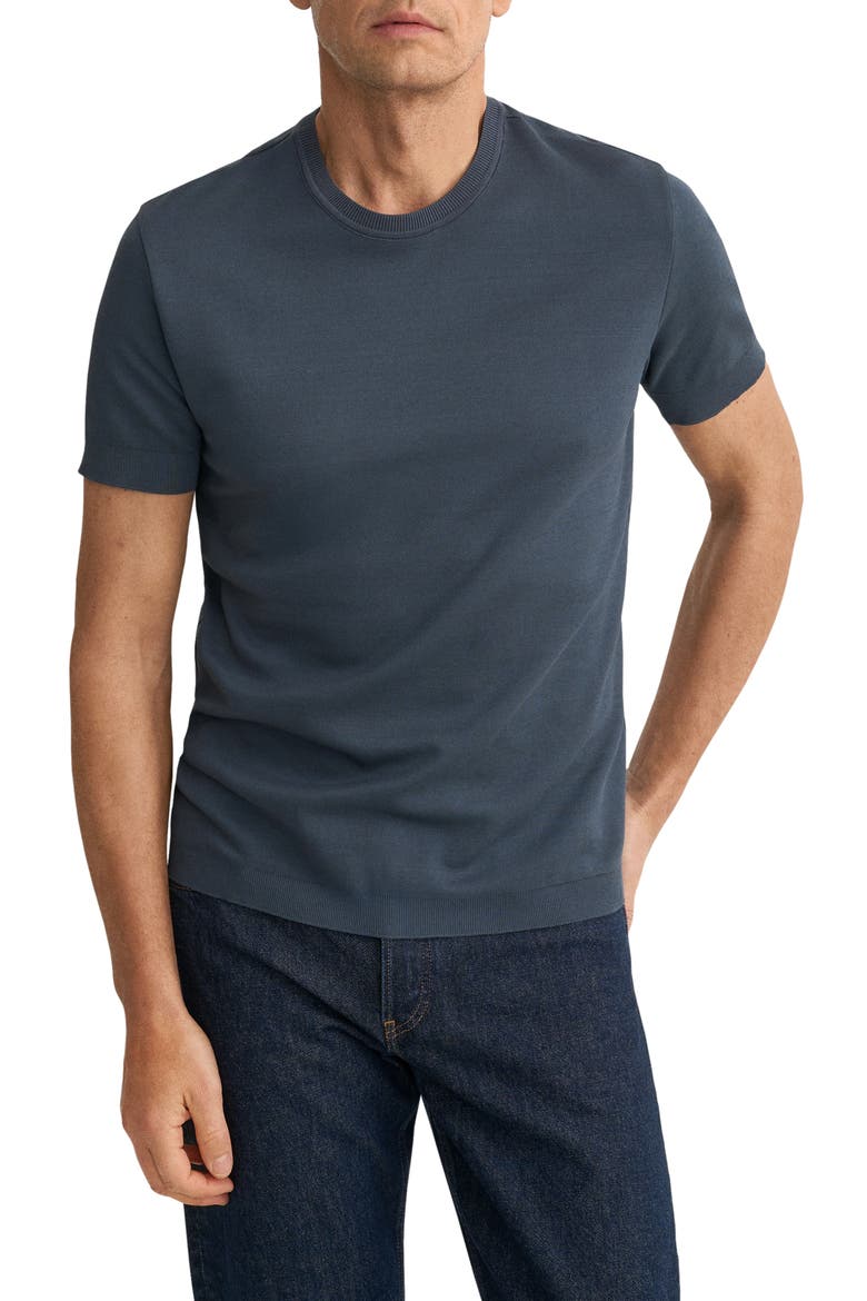 Texture Cotton T-Shirt, Main, color, DARK BLUE