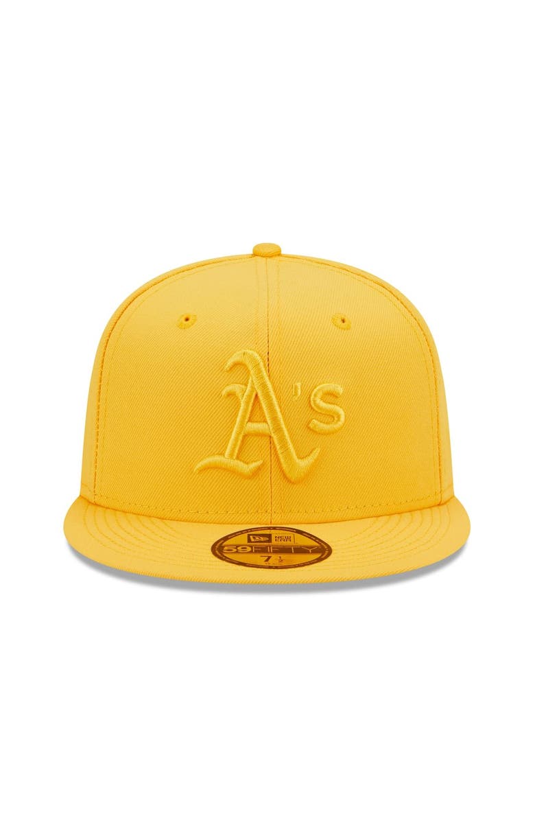 New Era Men's New Era Gold Oakland Athletics Tonal 59FIFTY Fitted Hat, Alternate, color,