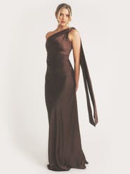 Six Stories One Shoulder Drape Bridesmaid Dress