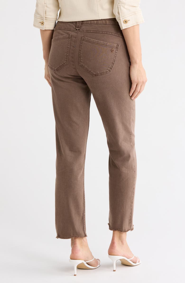 Democracy 'Ab'solution High Waist Fray Hem Straight Leg Jeans, Alternate, color, Washed Mocha