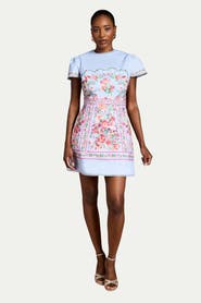 Coast Placement Print Short Sleeve Mini Dress