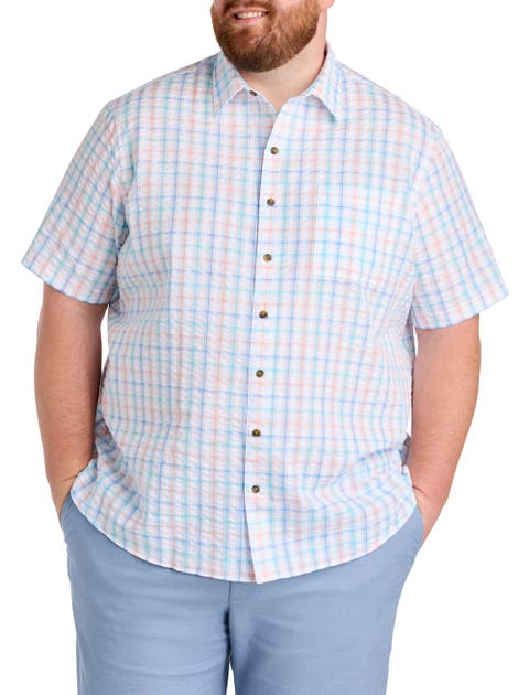 Big & Tall Medium Plaid Seersucker Sport Shirt