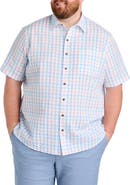 Oak Hill by DXL Big & Tall Medium Plaid Seersucker Sport Shirt