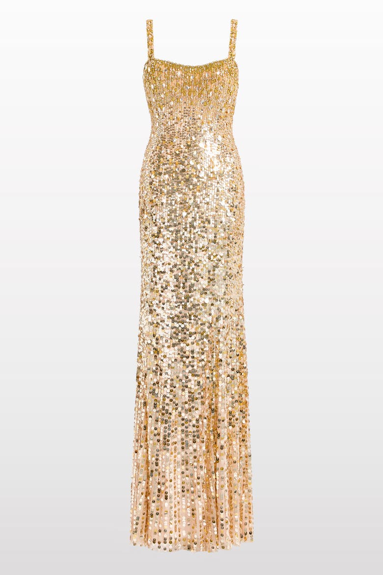 Mirabeau Sequin-Embellished Dress, Main, color, Illusion