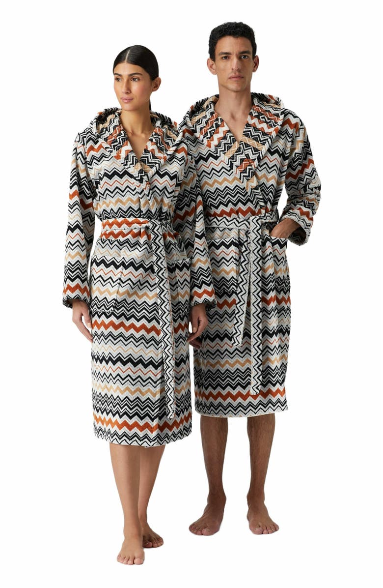Missoni Home Bernard Bathrobe In Cotton Terry With Zigzag Pattern, Alternate, color, Multicoloured