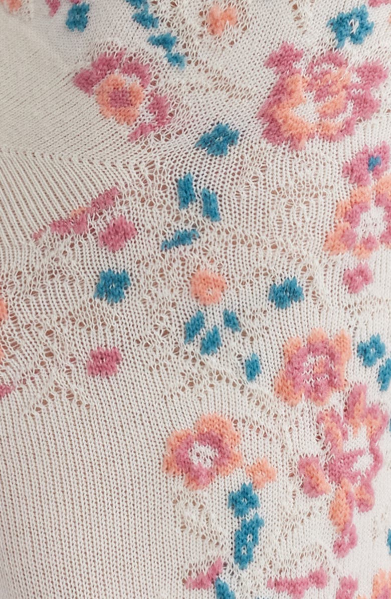 Casa Clara Evan Ankle Socks, Alternate, color, White Flora