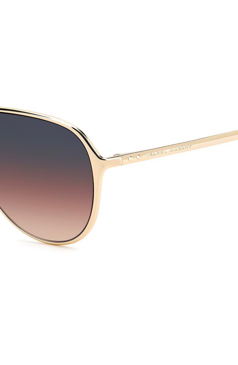 Isabel Marant 60mm Gradient Pilot Sunglasses, Alternate, color, Gold