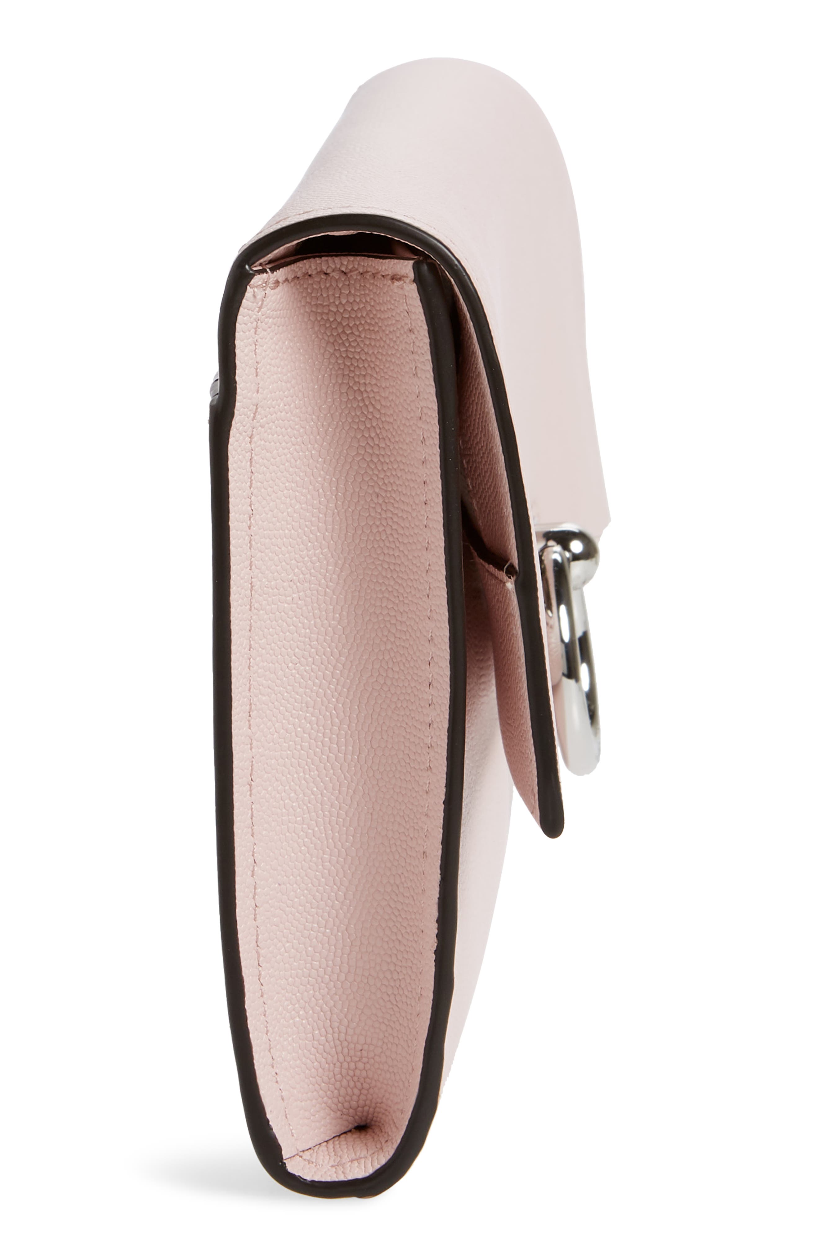 Jean Leather Clutch, Alternate, color, PEONY PINK