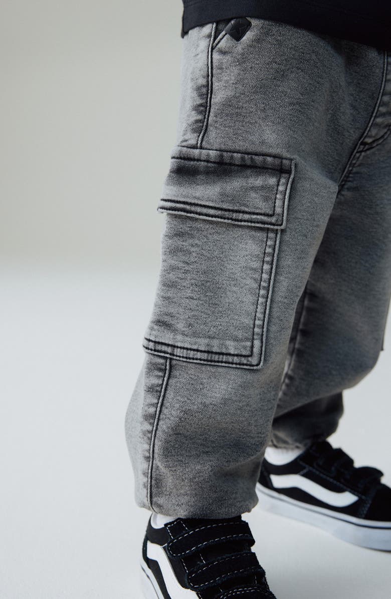 NEXT Kids' Baggy Jersey Cargo Joggers, Alternate, color, Black