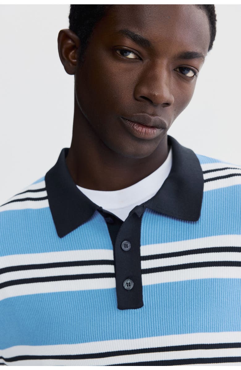 H&M Regular Fit Polo Shirt, Alternate, color, Blue/Striped