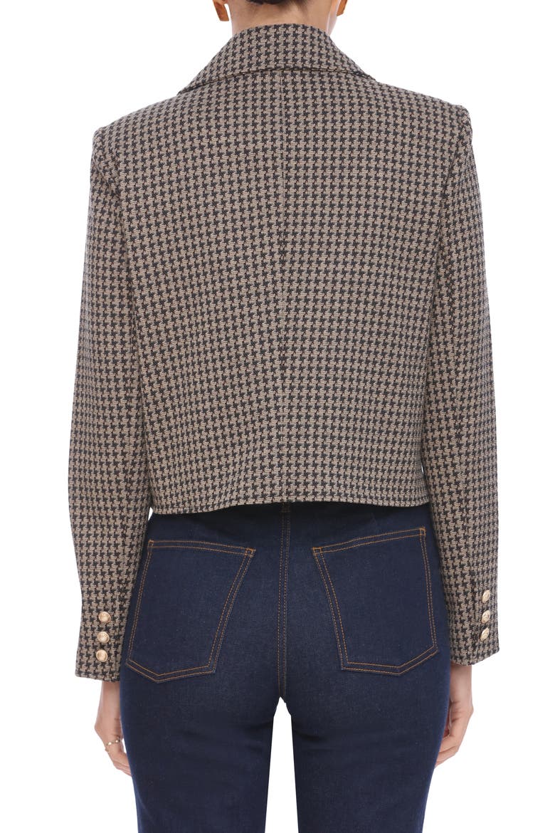 Plaid Cropped Jacket, Alternate, color, CHOCOLATE SAND HOUNDSTOOTH