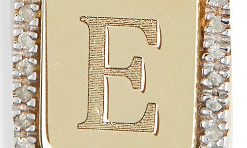Meshmerise Diamond Initial Dog Tag Pendant Necklace In Gold