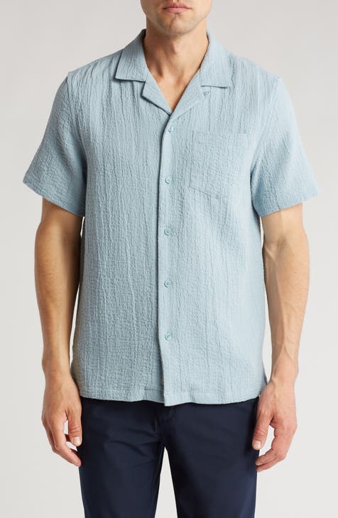 Cotton Gauze Short Sleeve Button-Up Camp Shirt