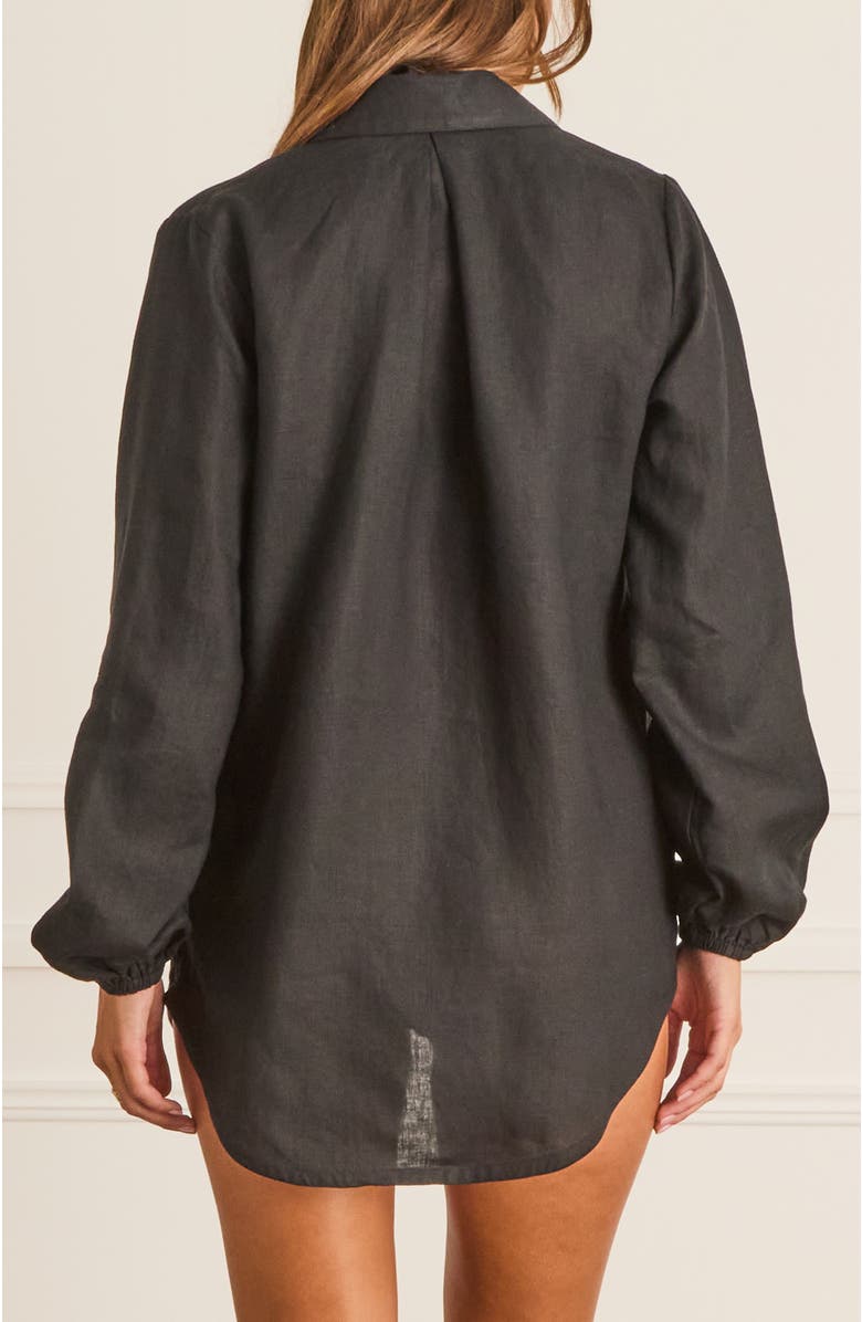 Aqua Blu Relaxed Fit Odilia Beach Shirt, Alternate, color, Black