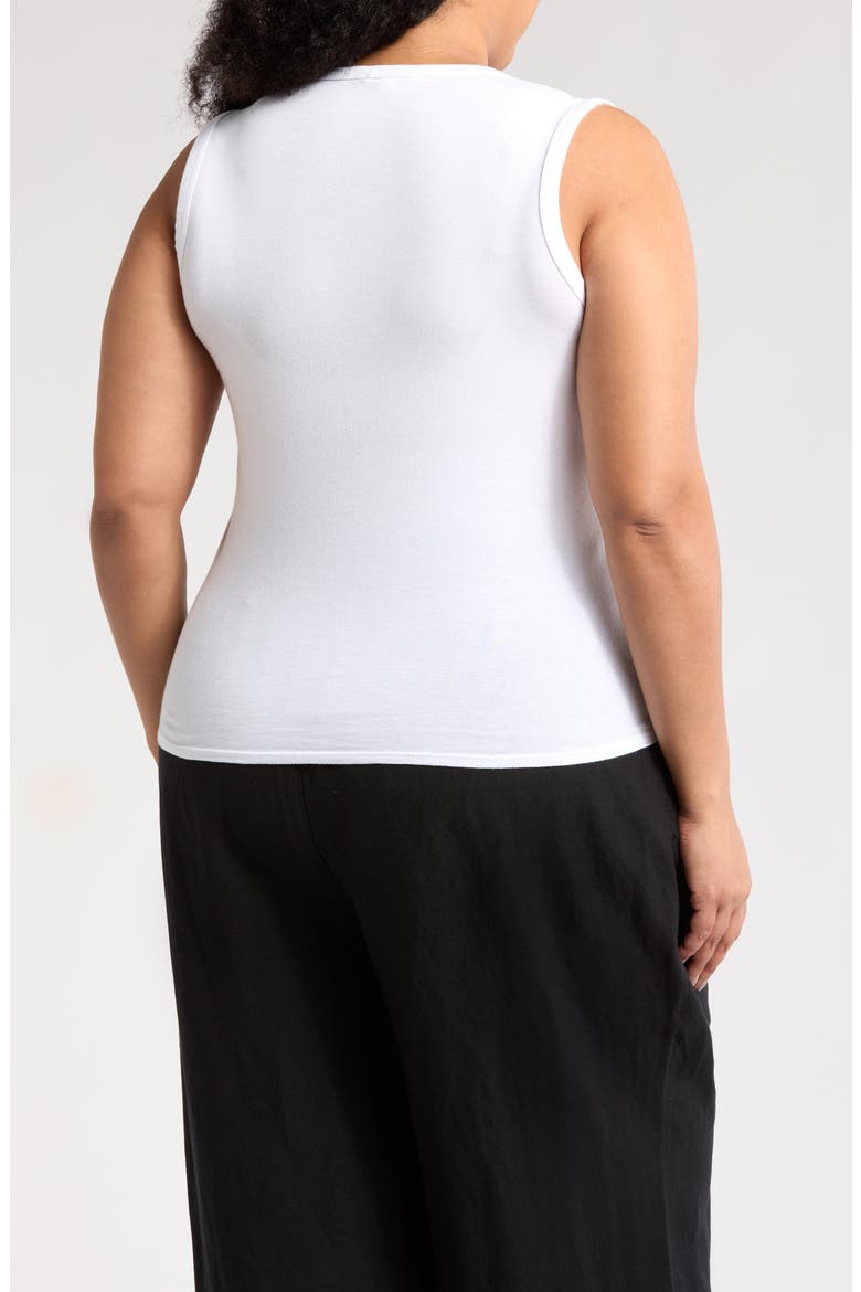 V-Neck Cotton Tank, Alternate, color, WHITE