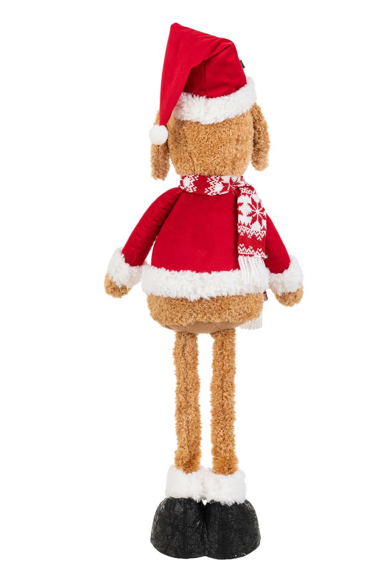 Fabric Christma Dog with Telescoped Legs Standing Decor, Alternate, color, Brown