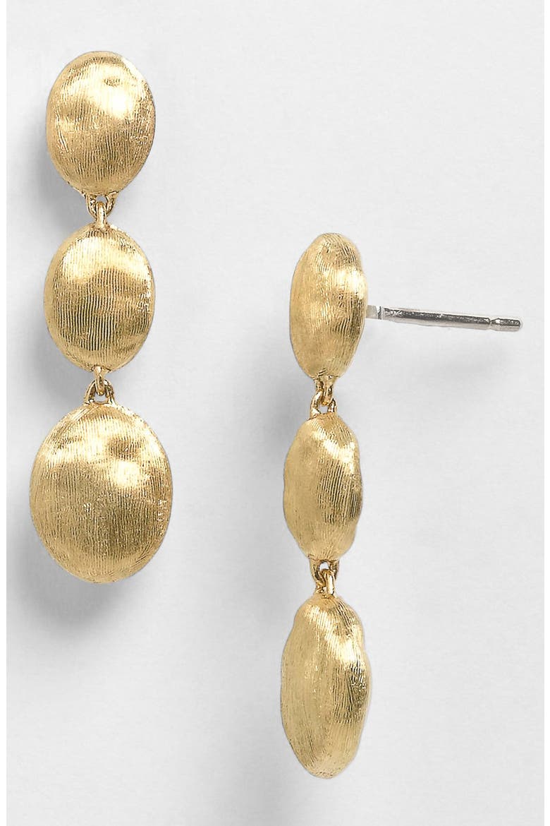 Siviglia 18K Yellow Gold Triple Drop Earrings, Alternate, color, YELLOW GOLD