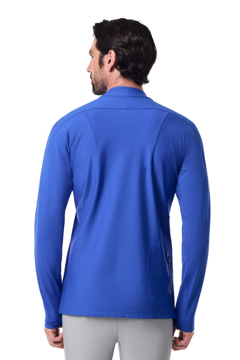 Men's Nocona Zip Rash Guard, UPF 50+ Sun Protection, Alternate, color, Baja Blue