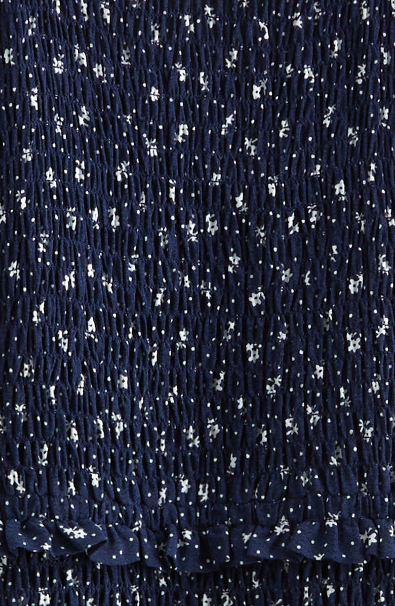 Nordstrom Kids' Smocked Ruffle Dress, Alternate, color, Navy Peacoat Dotty Sprig