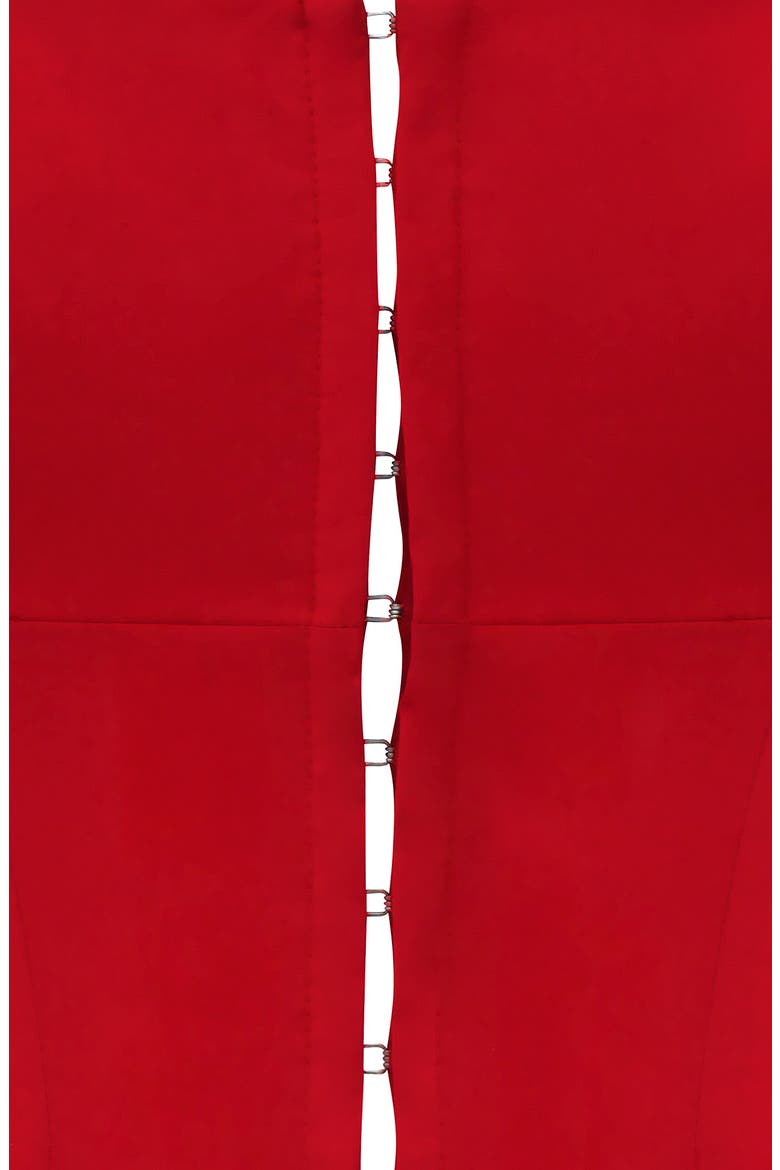 Pia Poplin Corset Crop Top, Alternate, color, RED