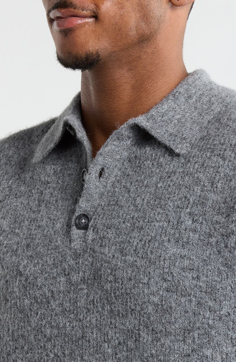 Topman Oversize Rib Polo Sweater, Alternate, color, Charcoal