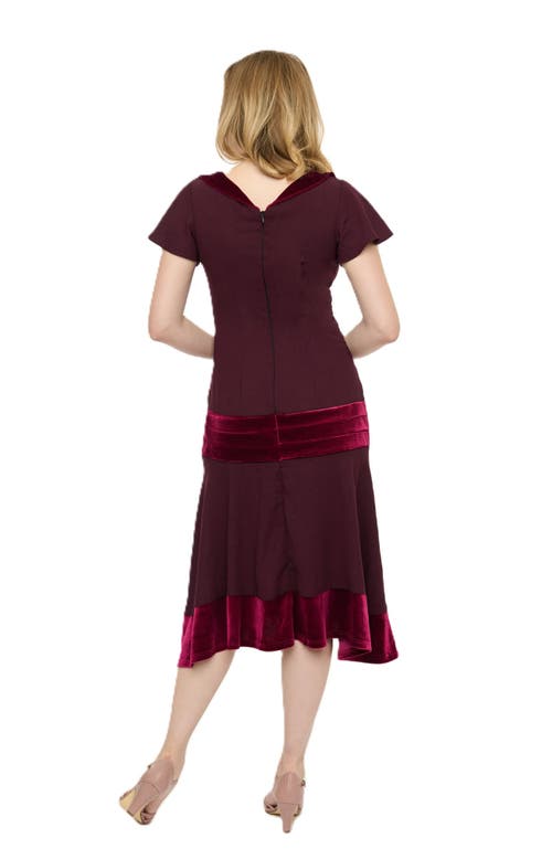 Unique Vintage 1920s Wilshire Flapper Day Dress In Burgundy