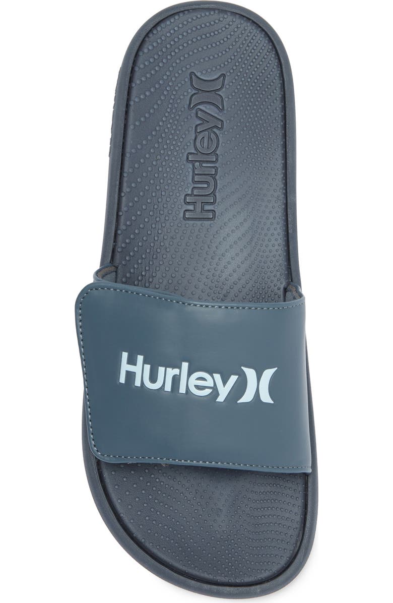 Hurley Logo Slide Sandal, Alternate, color, Navy/ Light Blue