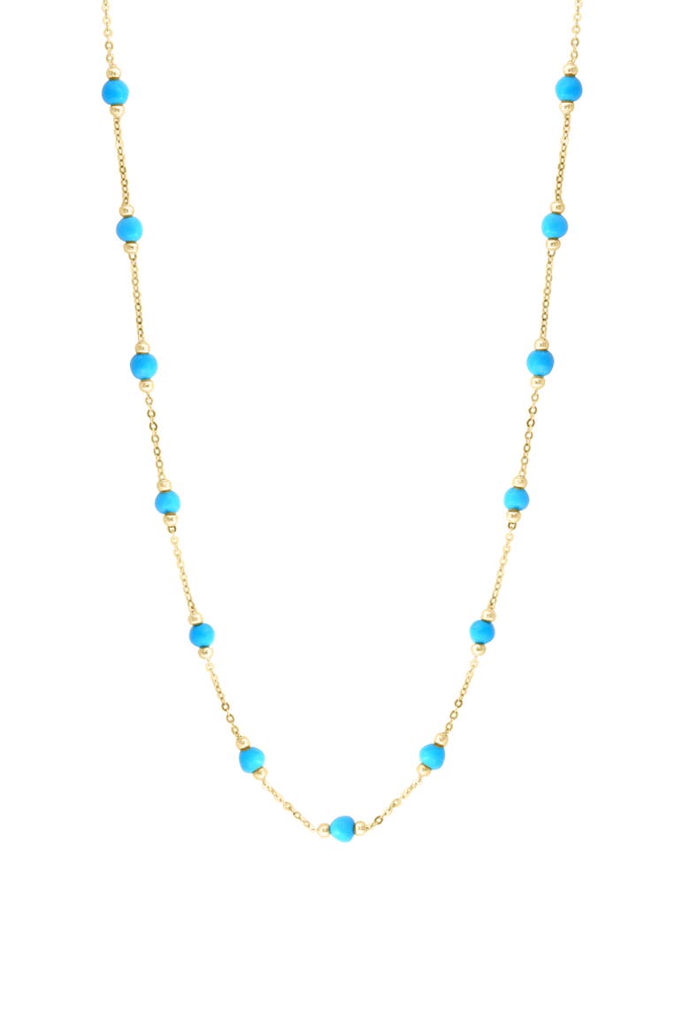 Turquoise Station Necklace, Main, color, BLUE