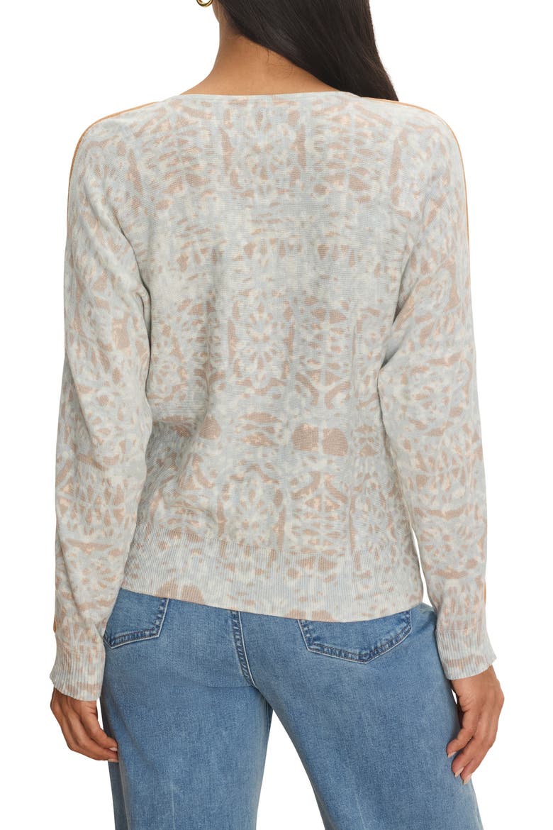 Impressions Tipped V-Neck Sweater, Alternate, color, BLUE MULTI