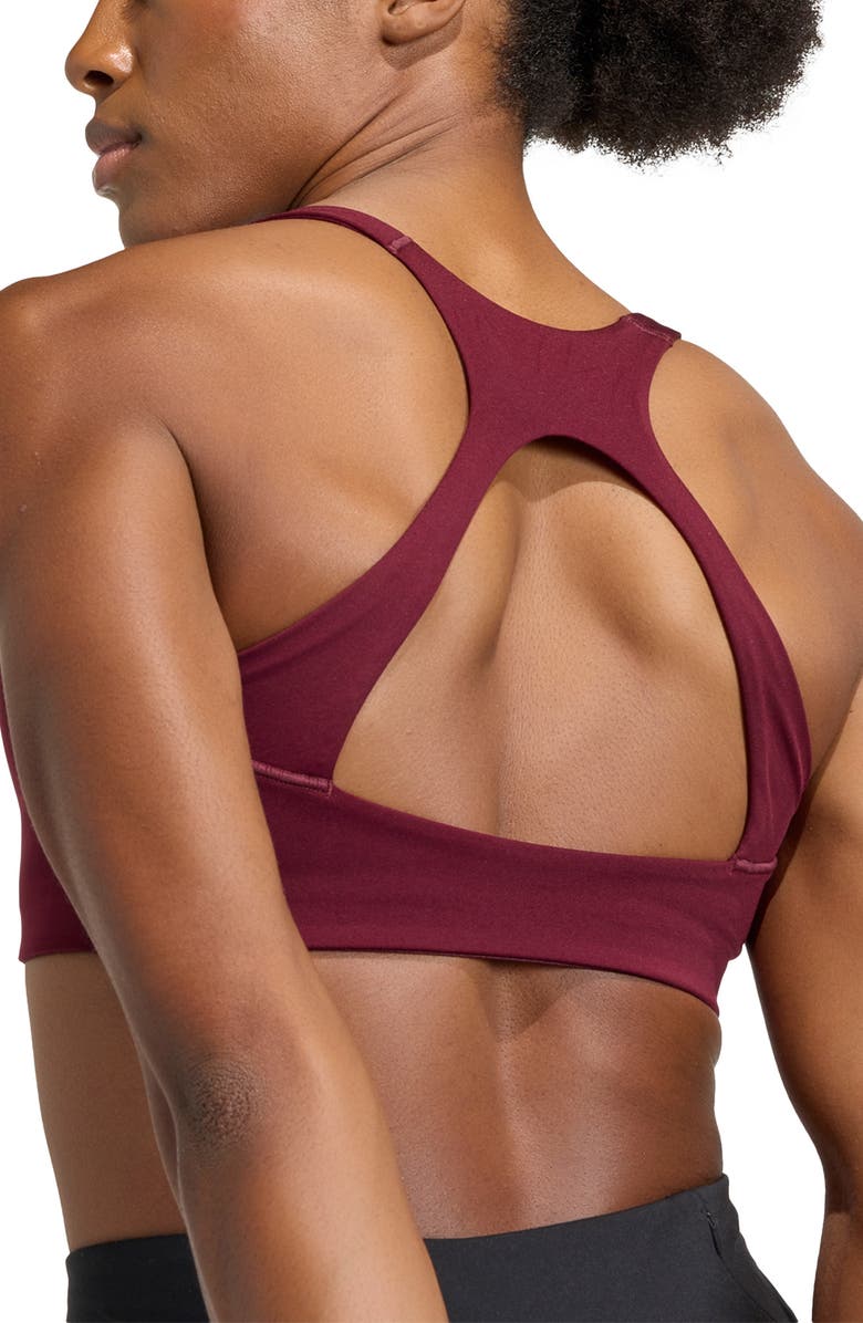 adidas Opt MS Square Neck Sports Bra, Alternate, color, Maroon