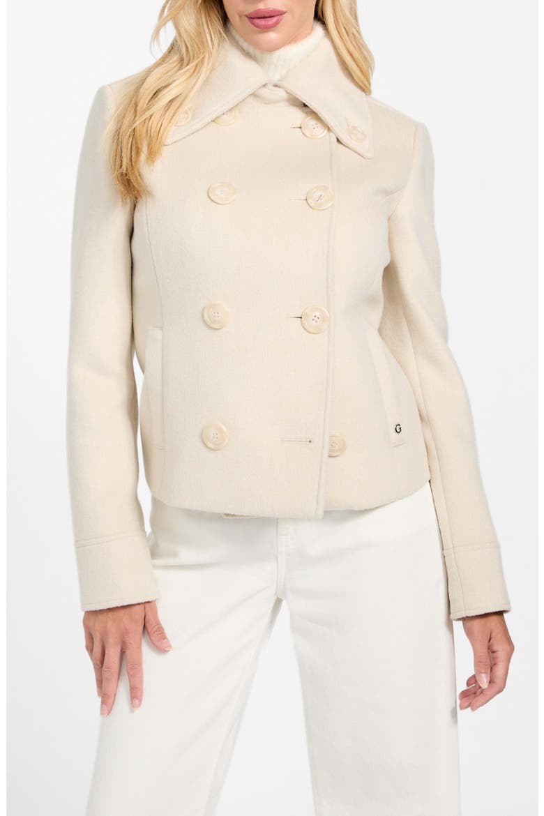 Melissa Crop Melton Peacoat, Main, color, LIGHT BEIGE