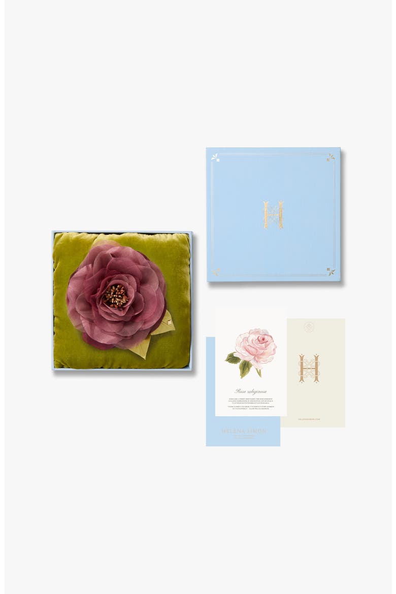 The Mauve Open Rose Floral Brooch, Alternate, color, Mauve