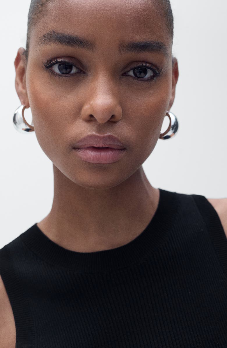 MANGO Karl Rib Tank, Alternate, color, Black