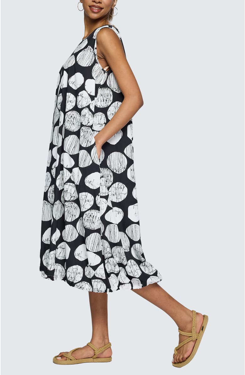 LUUKAA Selenea Printed Balloon Dress, Alternate, color, Black Print
