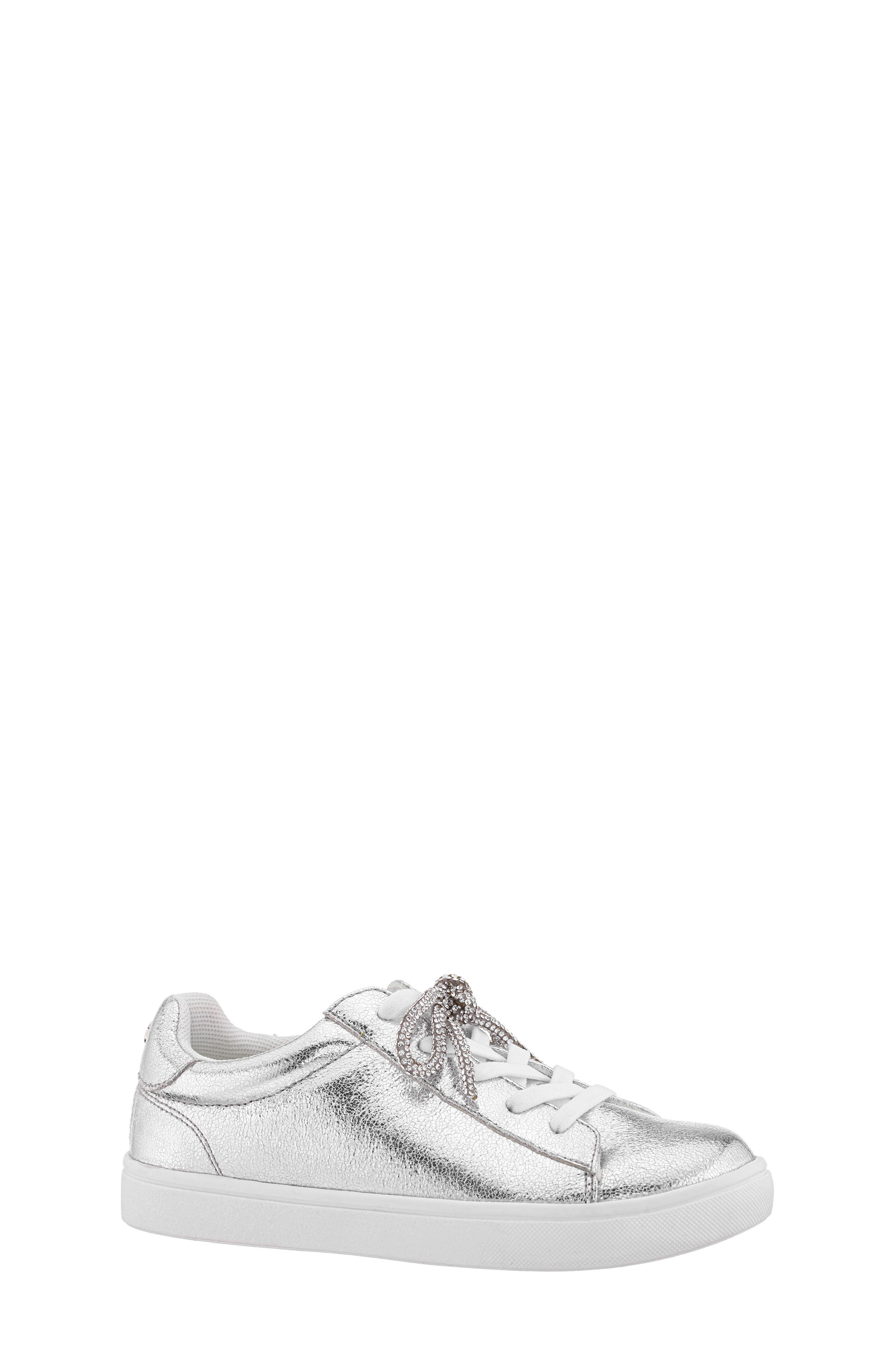Nina Kids' Kalen Sneaker, Main, color, Silver Chrome