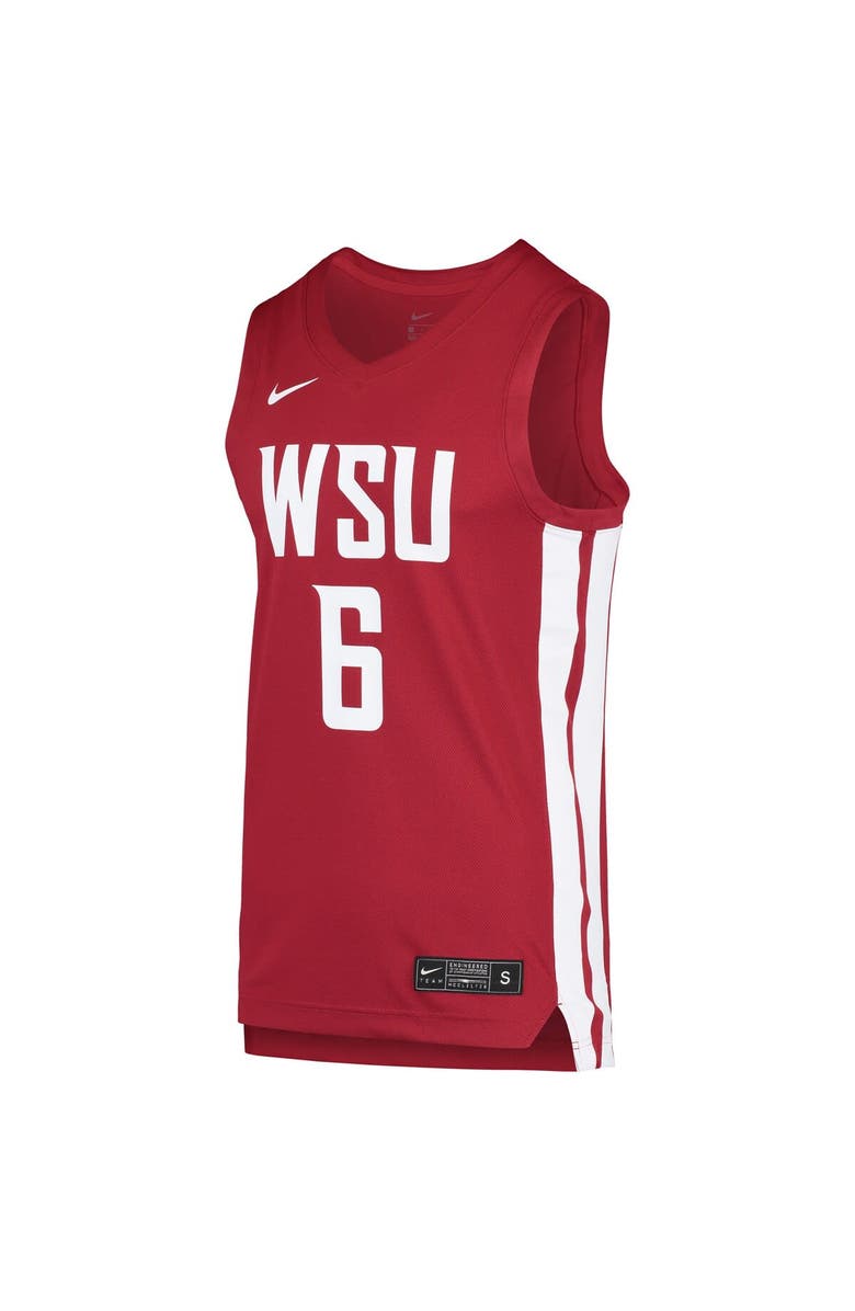 Nike Men's Nike #6 Crimson Washington State Cougars Replica Basketball Jersey, Alternate, color, Crimson