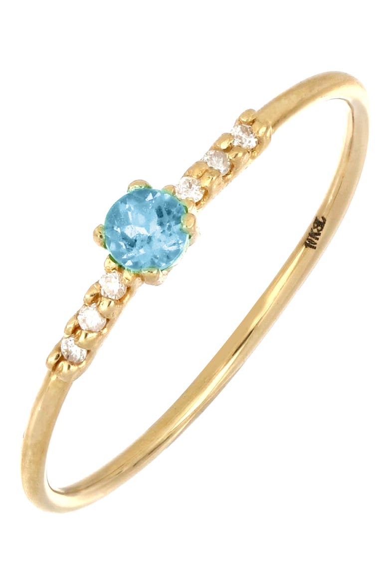 Iris Aquamarine & Diamond Ring (Nordstrom Exclusive), Main, color, YELLOW GOLD/ AQUA