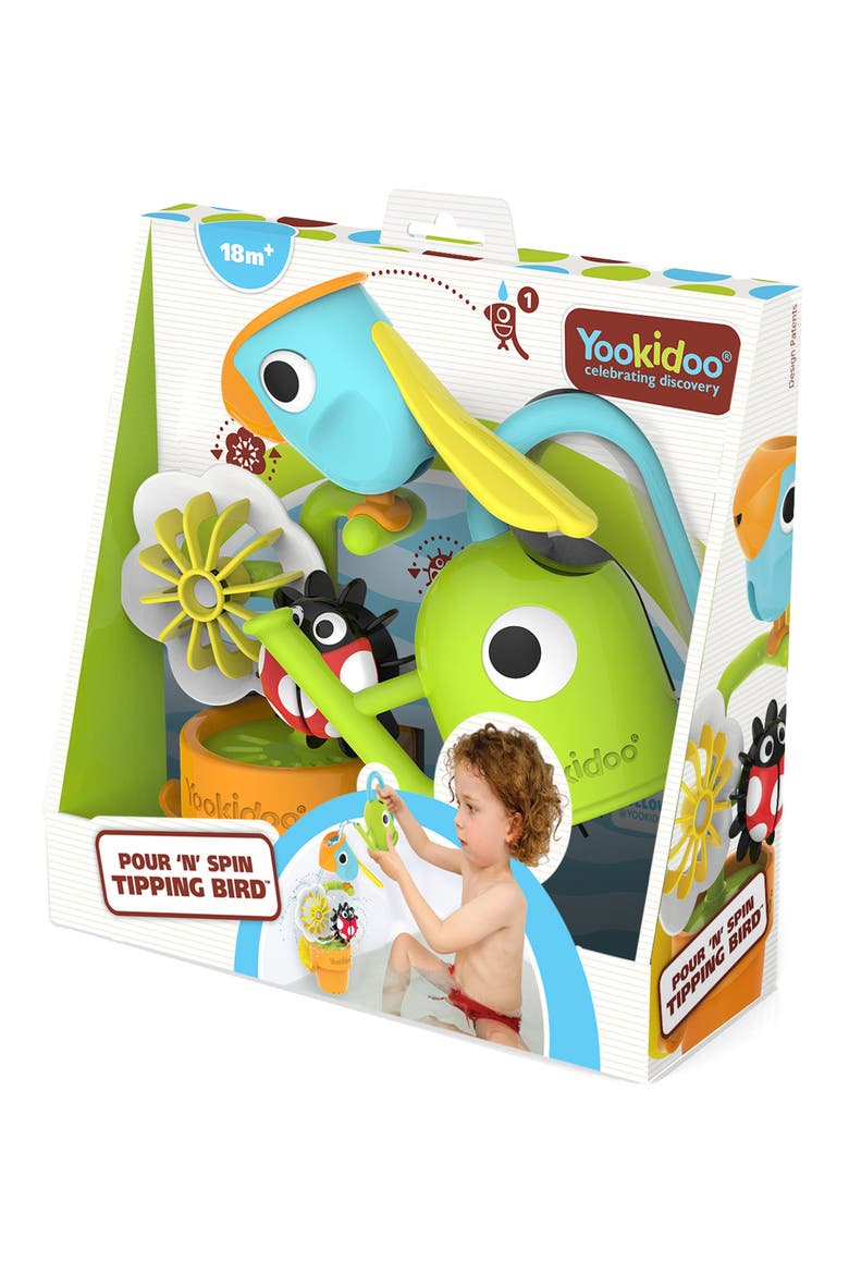 Pour & Spin Tipping Bird Bath Toy, Alternate, color, MULTI