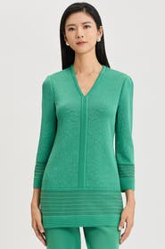 Ming Wang Classic Burnout Medallion Soft Knit Tunic