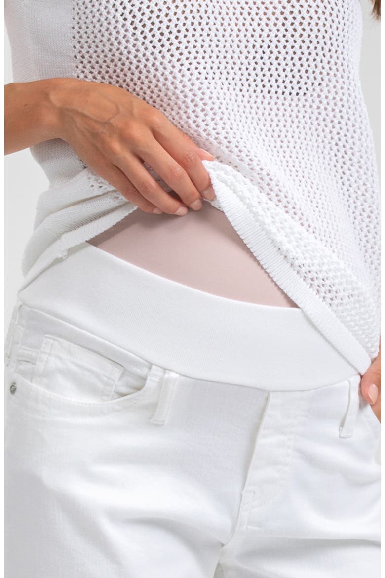 Ankle Straight Leg Maternity Mom Jeans, Alternate, color, WHITE