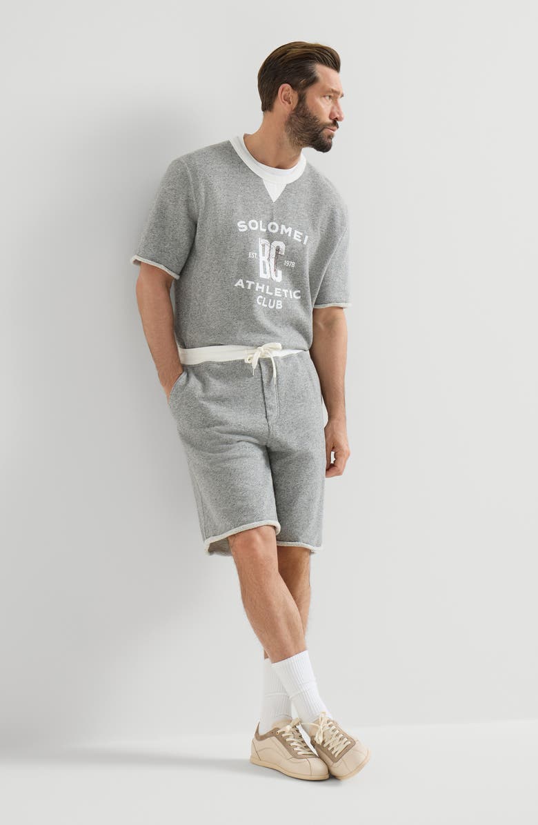 Brunello Cucinelli French terry Bermuda shorts, Alternate, color, Grey