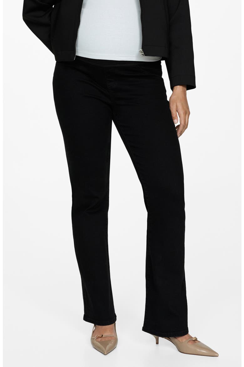 Over the Bump Flare Maternity Jeans, Main, color, BLACK DENIM