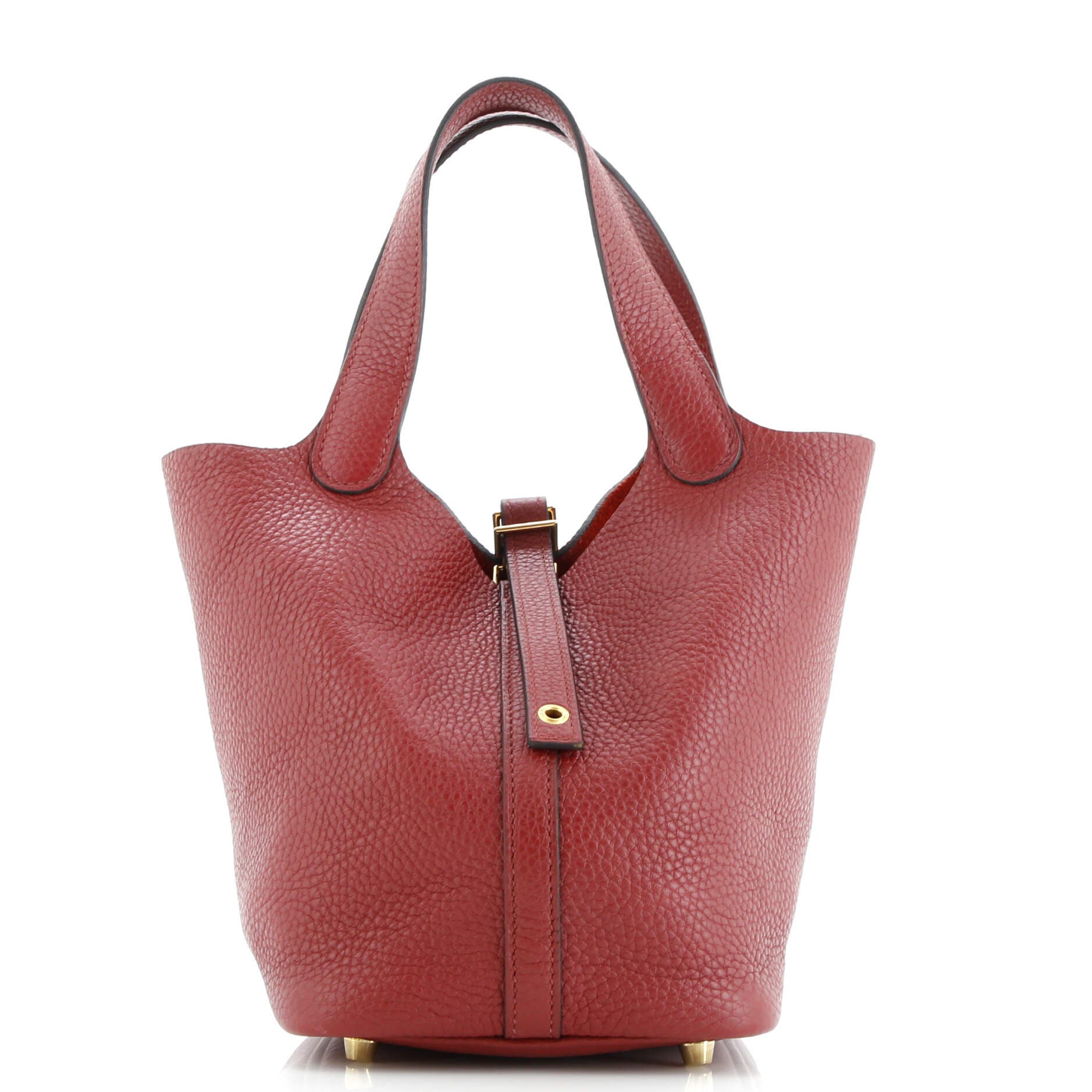 Pre-Owned Hermes Picotin Lock Bag Clemence PM, Main, color, Rouge H