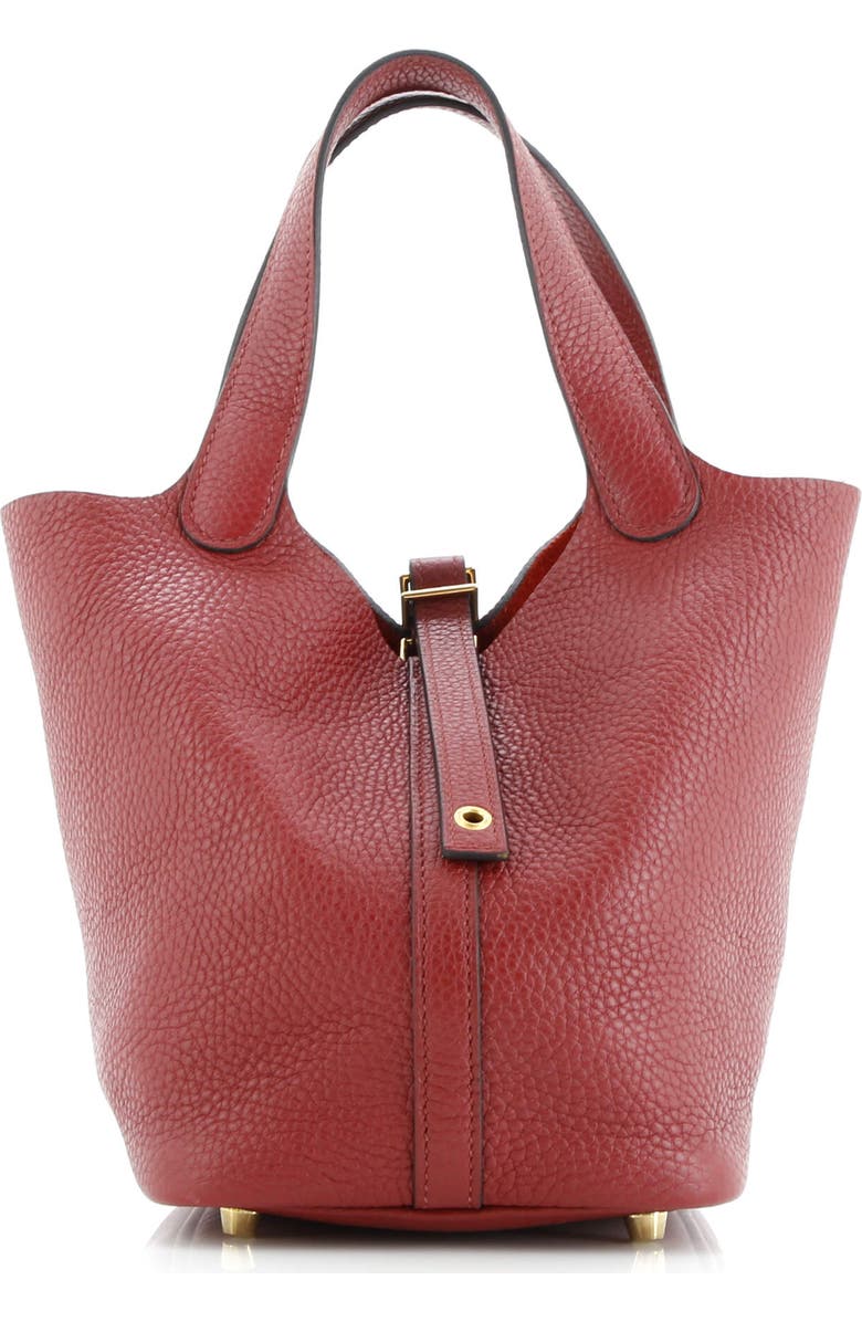 Pre-Owned Hermes Picotin Lock Bag Clemence PM, Main, color, Rouge H