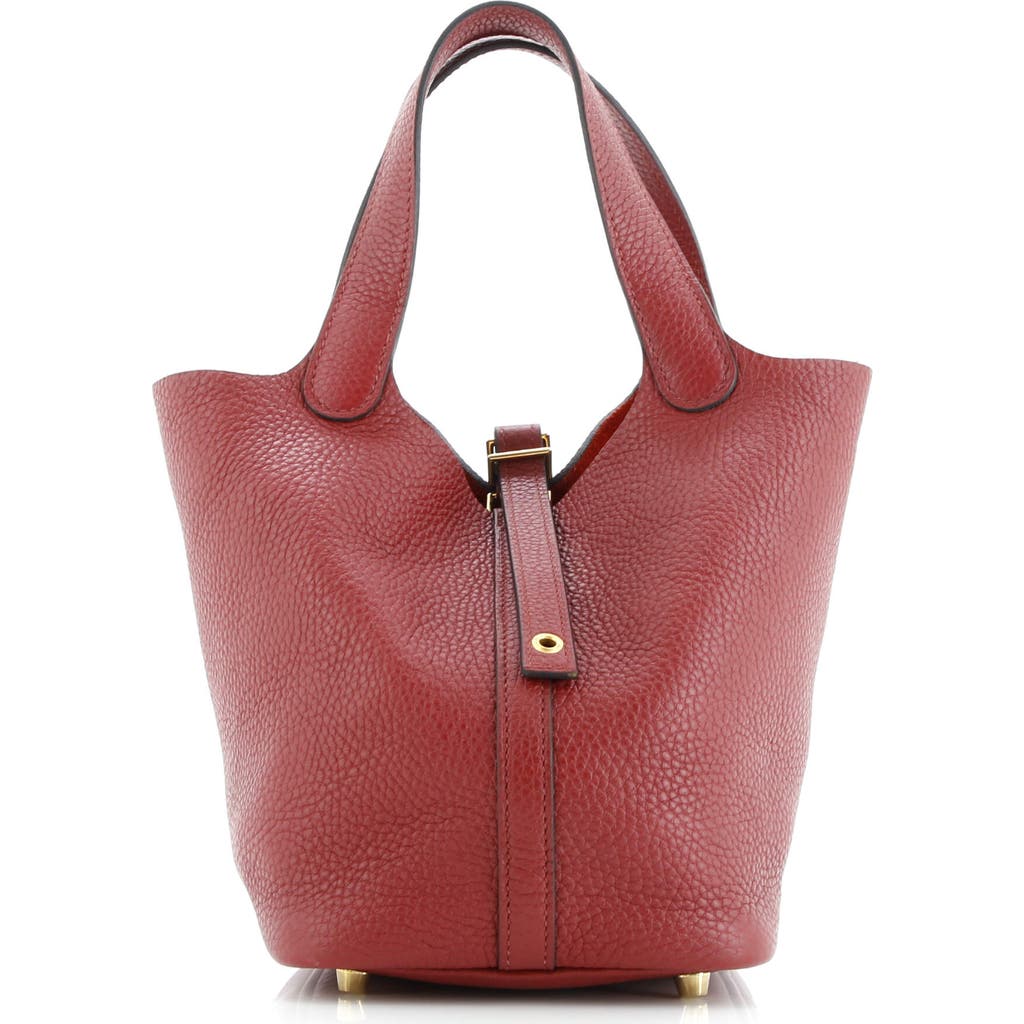 Pre-owned Hermes Hermes Picotin Lock Bag Clemence Pm In Red
