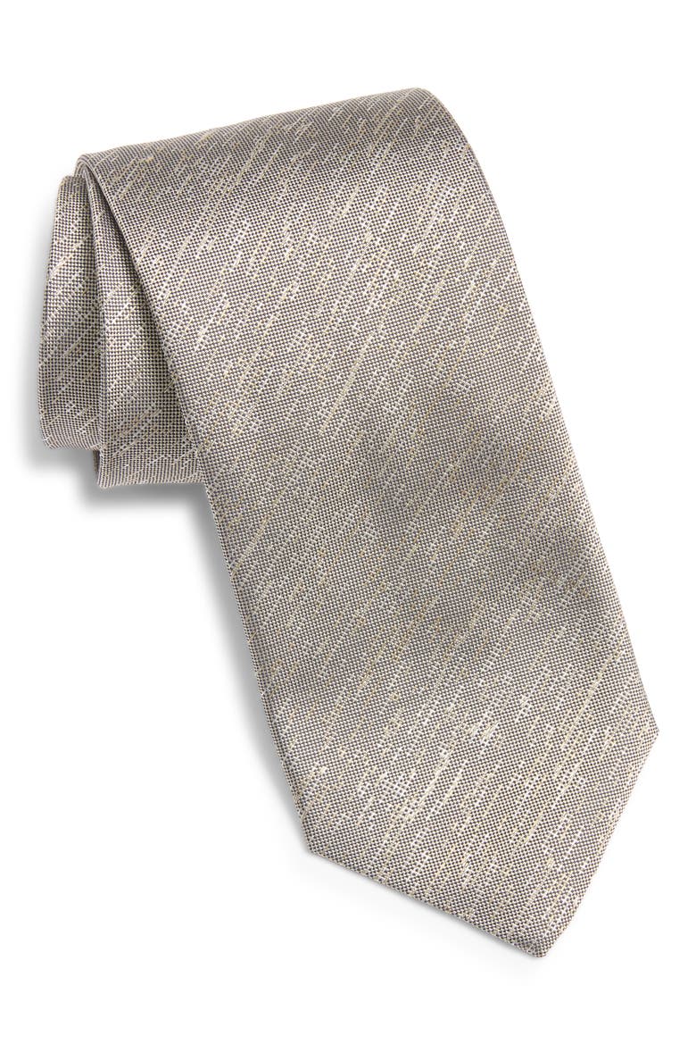 Solid Silk Tie, Main, color, BEIGE