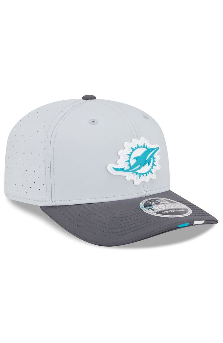 New Era Men's New Era  Gray/Graphite Miami Dolphins 2025 NFL Training Camp 9SEVENTY Adjustable Hat, Alternate, color, 