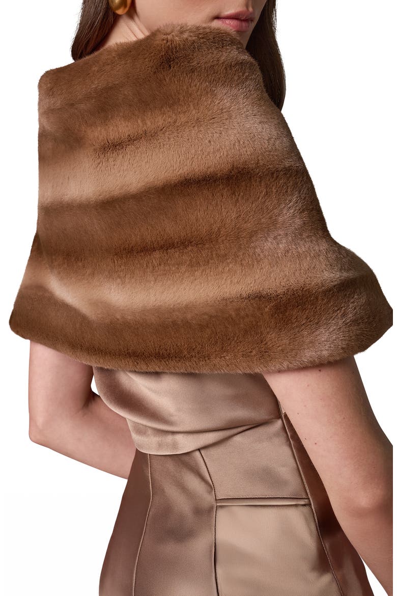 Faux Fur Shrug, Alternate, color, BEIGE