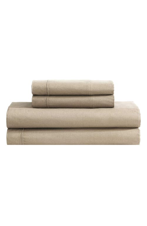 Calvin Klein Home 200 Thread Count Percale Queen Sheet Set In Medium Beige